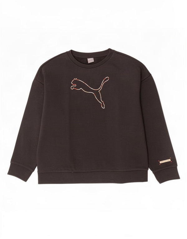 Damska bluza Puma Graphic Jumper UK 16, duża, czarna bawełna