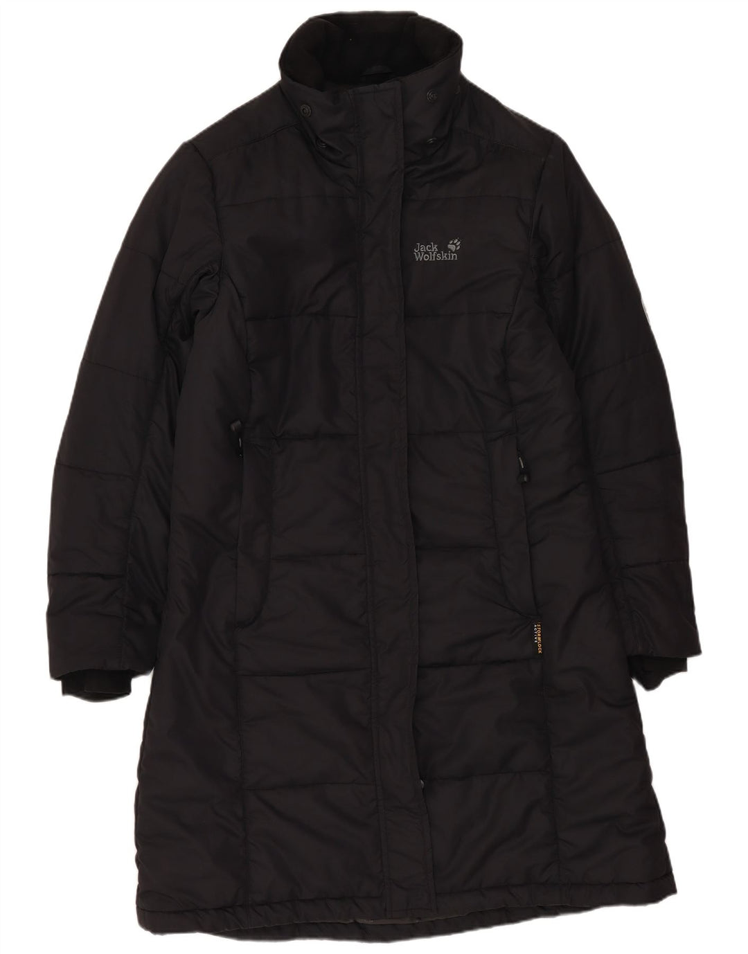Damski płaszcz oversize Jack Wolfskin z podszewką UK 10, mały, czarny poliester
