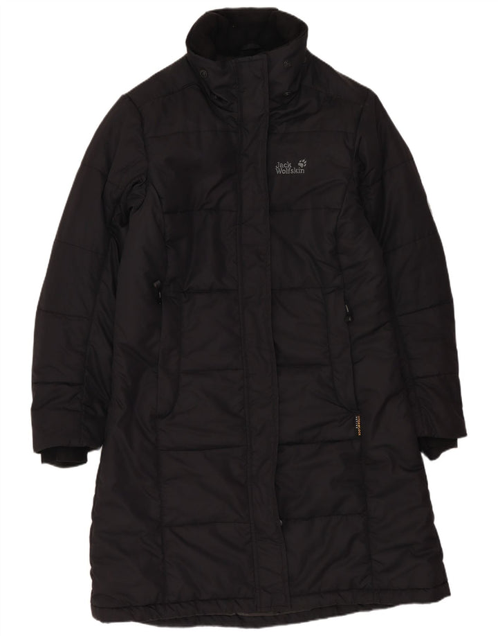 Damski płaszcz oversize Jack Wolfskin z podszewką UK 10, mały, czarny poliester