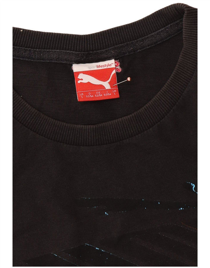 Męski T-shirt z grafiką PUMA, duży, czarny