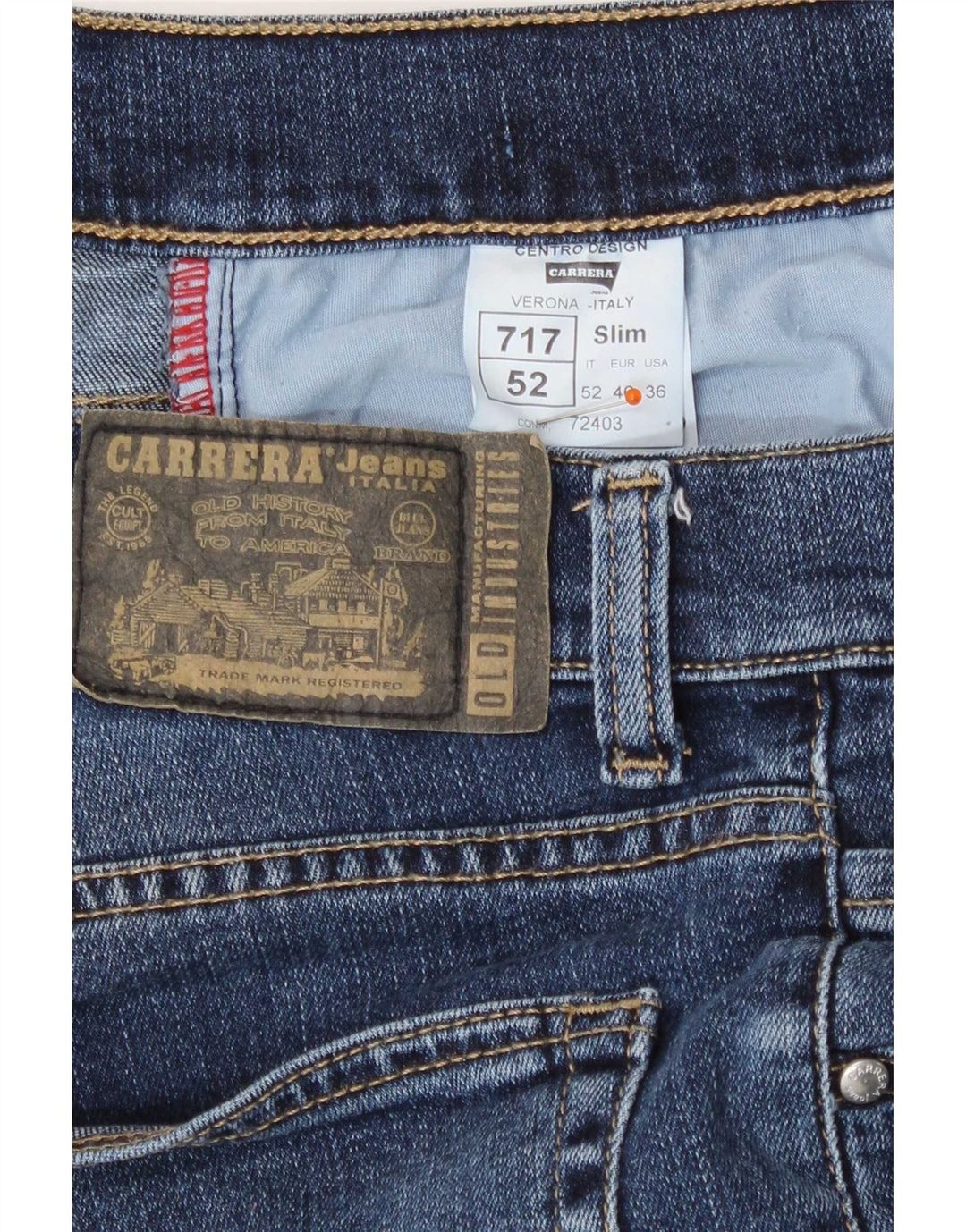 Carrera Męskie 717 Slim Jeans W36 L31 Niebieska bawełna