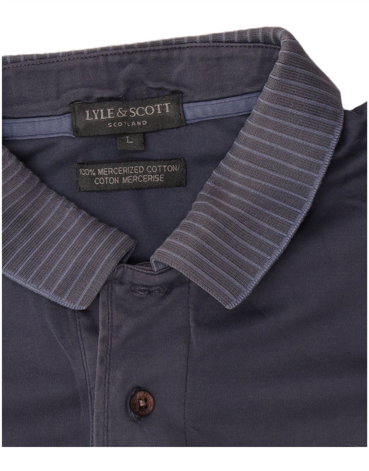 Męska koszulka polo Lyle & Scott, duża, granatowa, bawełniana
