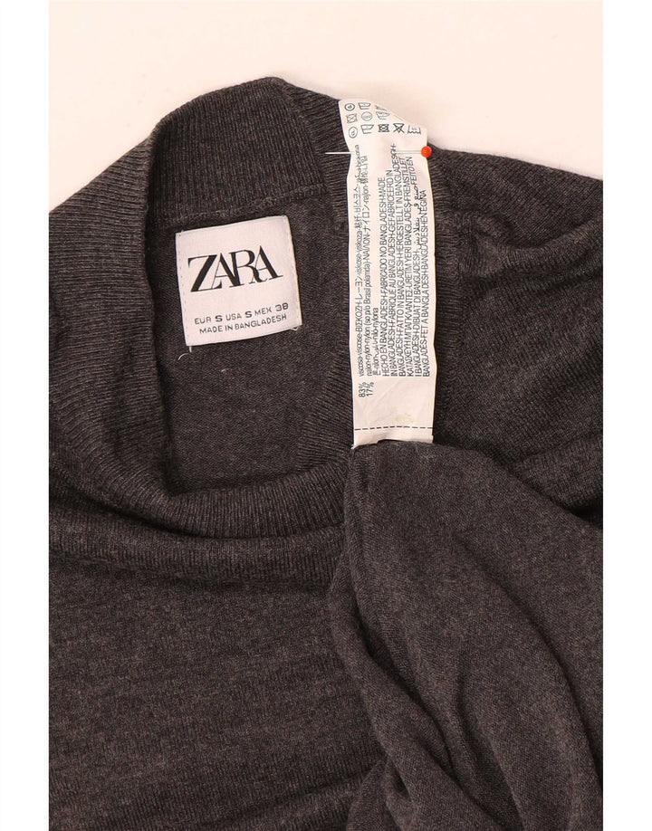 Męski sweter z golfem Zara, mały, szary, wiskoza