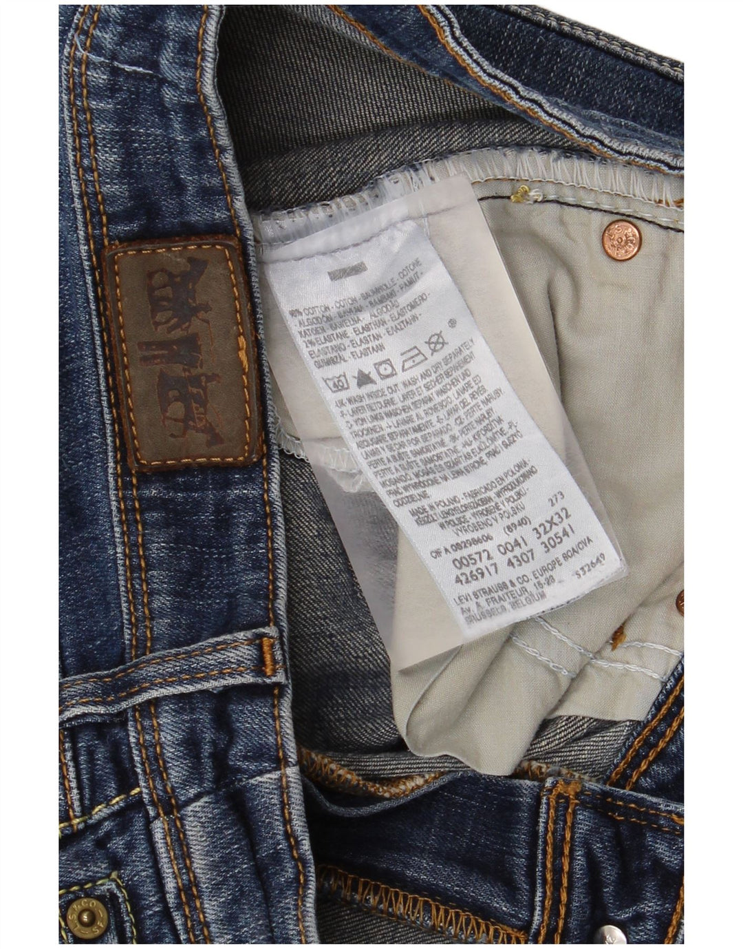 Damskie jeansy Levi's 572 Bootcut W32 L32 Niebieska bawełna