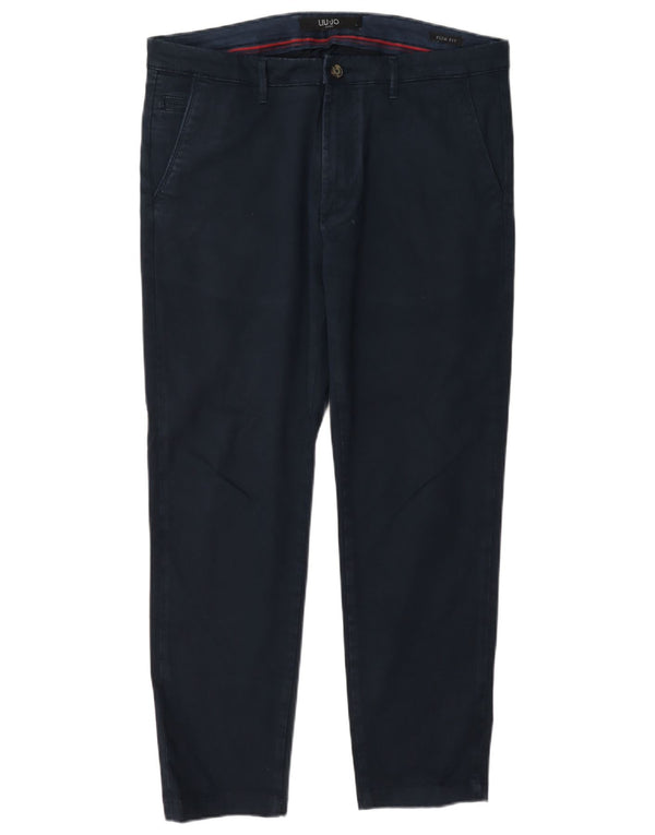 Męskie spodnie chino Liu Jo IT 48 Medium W32 L28 Granatowa bawełna