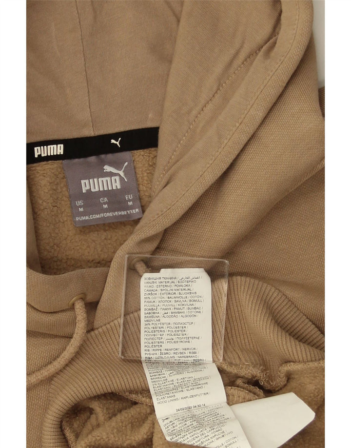 Męski sweter z kapturem i grafiką PUMA, średnio beżowy, bawełniany