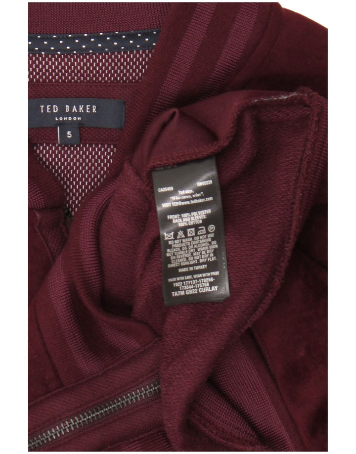 Damska kurtka dresowa Ted Baker, rozmiar 5 XL, bordowy poliester