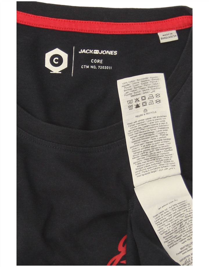 Męski T-shirt z grafiką Jack & Jones, średni, granatowy, bawełniany