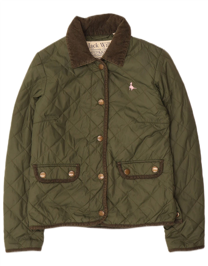Damska pikowana kurtka JACK WILLS UK 8, mała, nylon w kolorze khaki