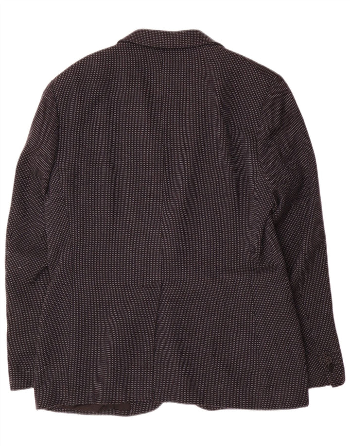 Męska marynarka zapinana na 2 guziki EMPORIO ARMANI IT 54 XL, szara wełna w cętki