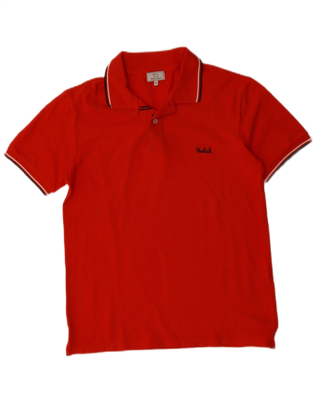 Męska koszulka polo WOOLRICH, średnia czerwona, bawełniana