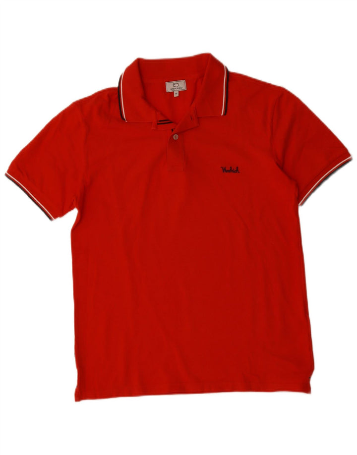 Męska koszulka polo WOOLRICH, średnia czerwona, bawełniana