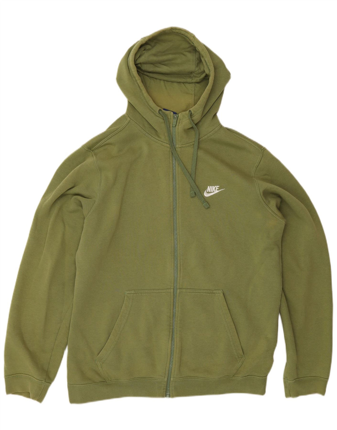 Męski sweter z kapturem i zamkiem Nike, bawełna w kolorze khaki