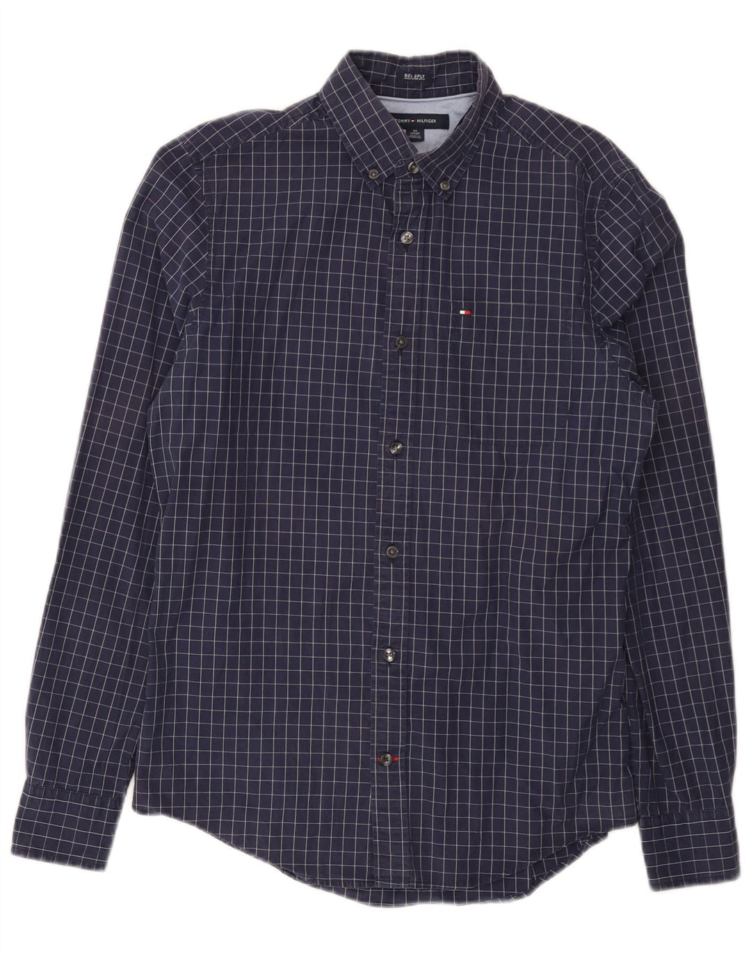 Koszula męska Tommy Hilfiger XS, bawełniana, granatowa w kratę