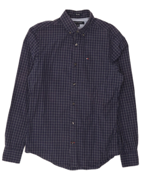 Koszula męska Tommy Hilfiger XS, bawełniana, granatowa w kratę