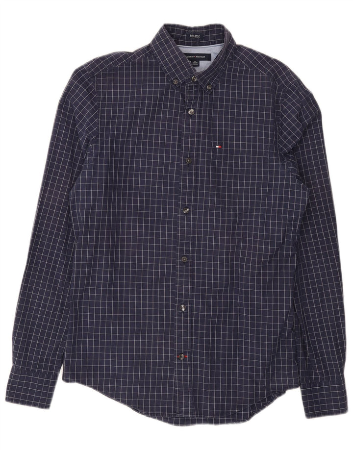 Koszula męska Tommy Hilfiger XS, bawełniana, granatowa w kratę