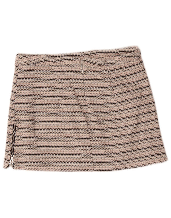 Damska spódniczka mini Topshop UK 12 Medium W30, bawełniana w białe paski