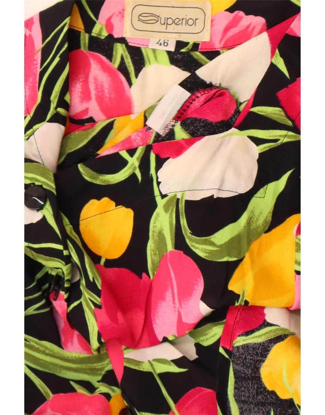 Superior Womens Short Sleeve Blouse Top IT 46 Large Multicoloured Floral