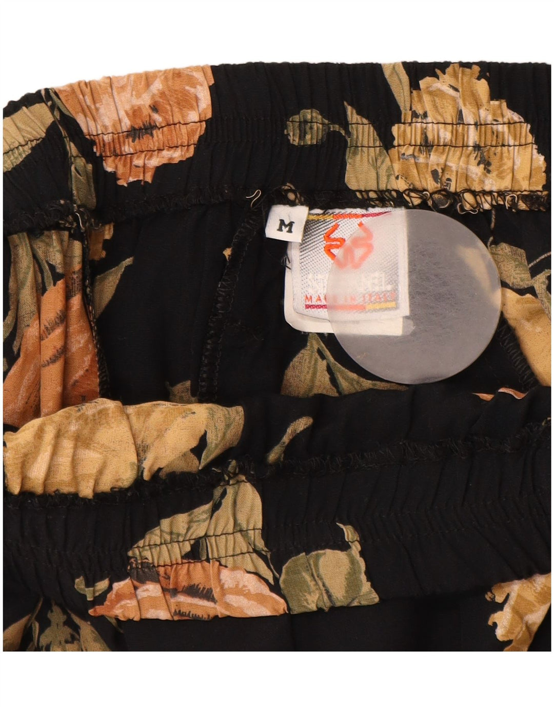 STEFANEL Damska spódnica maxi z wysokim stanem, średnia W28, czarna, w kwiaty, sztuczny jedwab