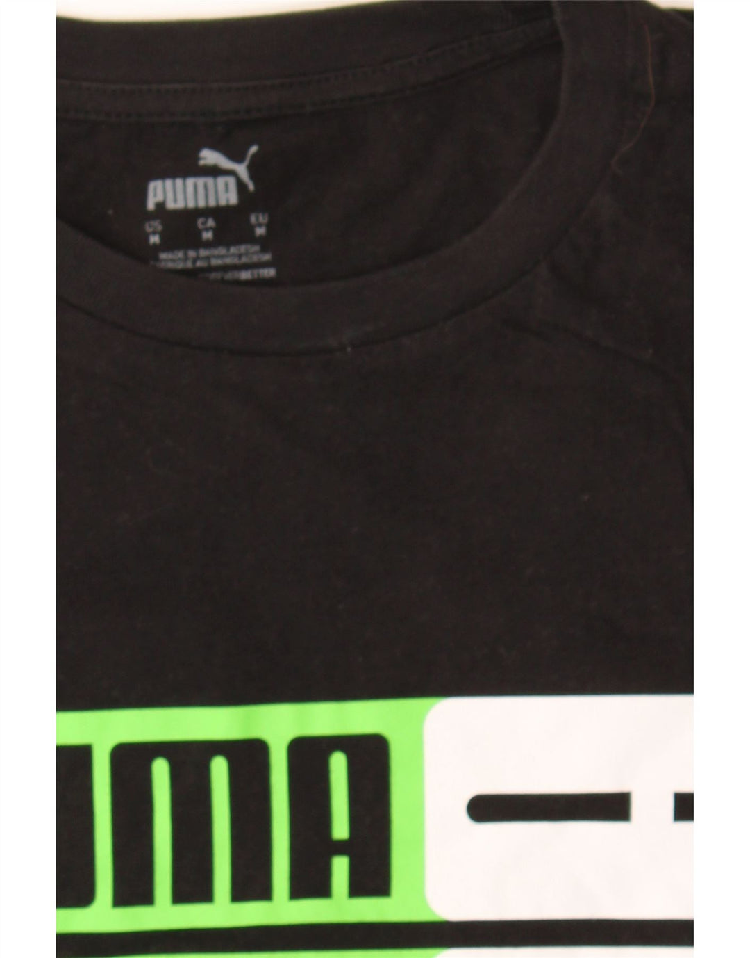 PUMA Mens Graphic T-Shirt Top Medium Black Cotton Vintage Puma and Second-Hand Puma from Messina Hembry 