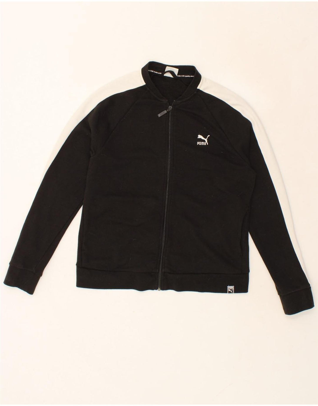 PUMA Womens Tracksuit Top Jacket UK 16 Large Black Colourblock Cotton Vintage Puma and Second-Hand Puma from Messina Hembry 