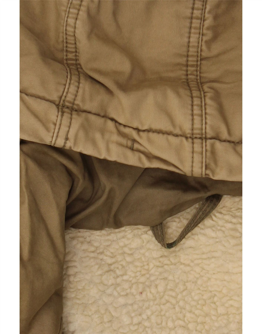 Damska kurtka parka z kapturem Superdry UK 16, duża, bawełniana khaki