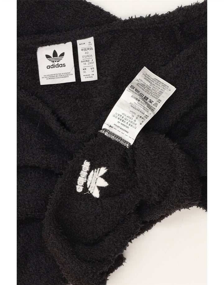 Damska bluza Adidas Crop Fleece Off Shoulder Top UK 12, średni czarny poliester