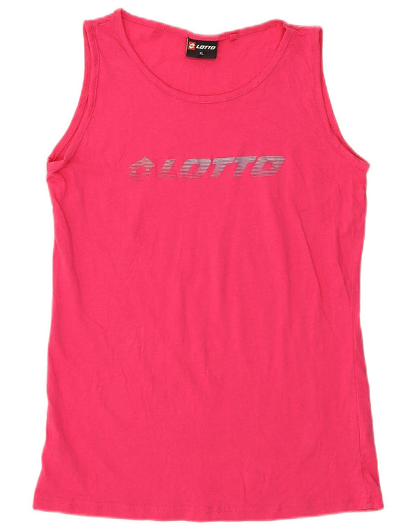 Lotto Girls Graphic Vest Top 15-16 Years XL Pink Cotton