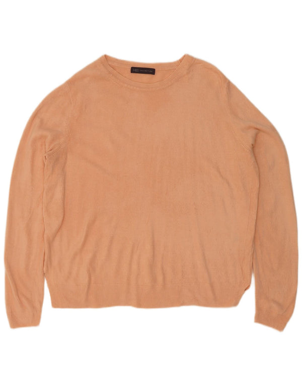 Marks & Spencer Damski sweter z dekoltem w łódkę UK 16, duży, różowy, akrylowy