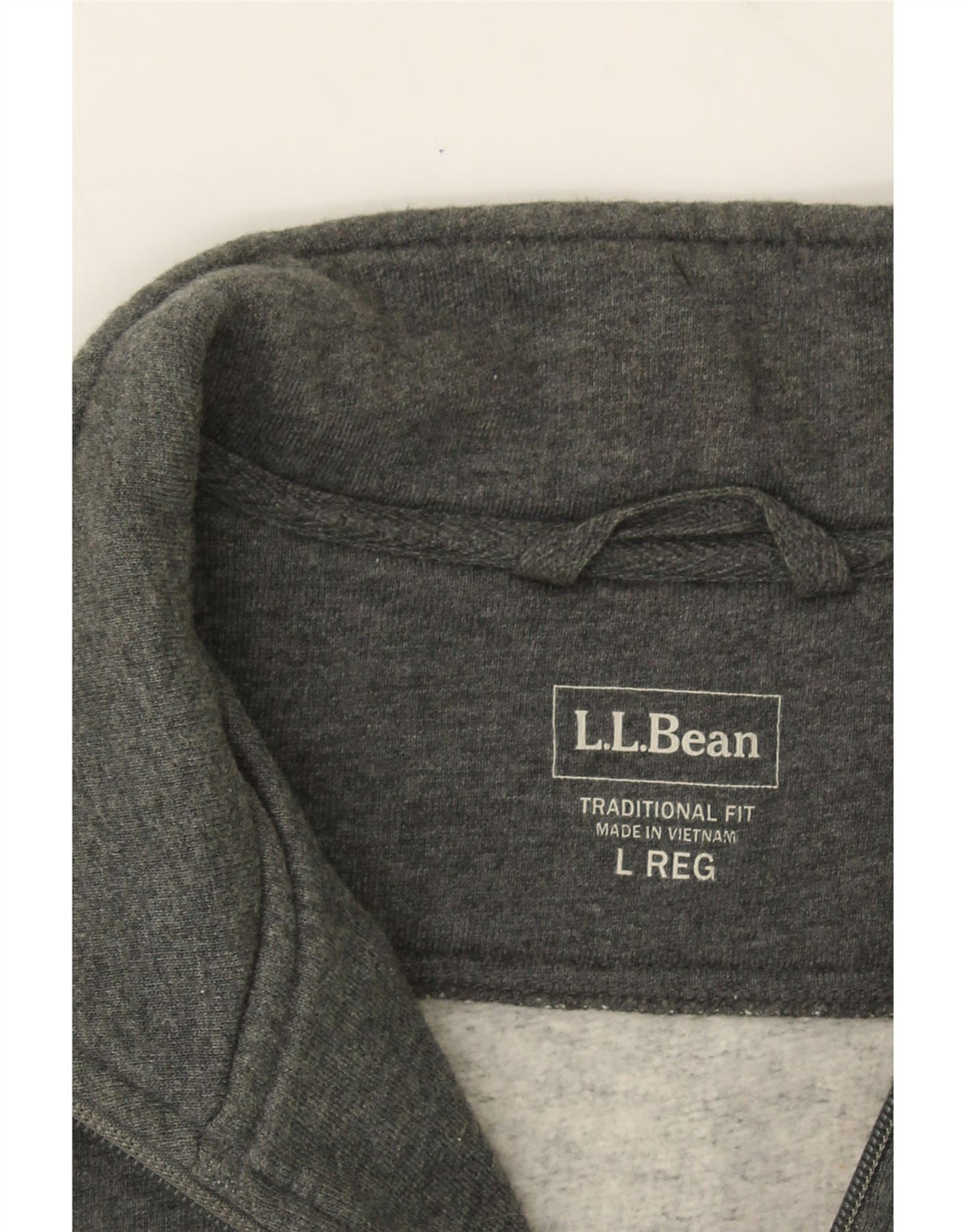 L.L.BEAN Mens Zip Neck Sweatshirt Jumper Large Grey Cotton Vintage L.L.Bean and Second-Hand L.L.Bean from Messina Hembry 