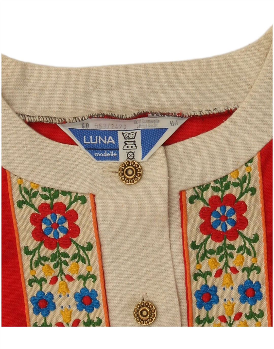 Damska sukienka typu shift Luna EU 40, średnia czerwona bawełna w kwiaty