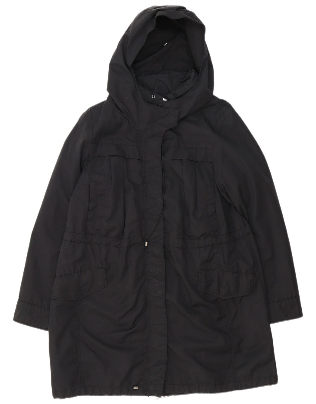 MAX & CO. Damska kurtka parka oversize z kapturem UK 8, mała, czarna, bawełniana