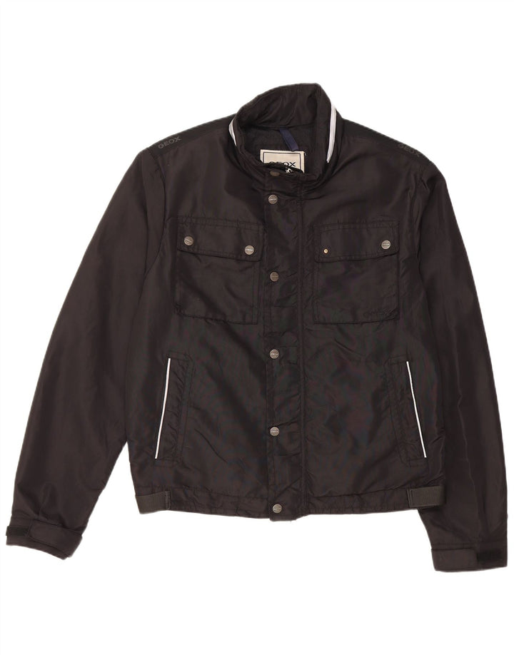 Męska kurtka z kapturem Geox UK 40, duża, czarna, poliamidowa