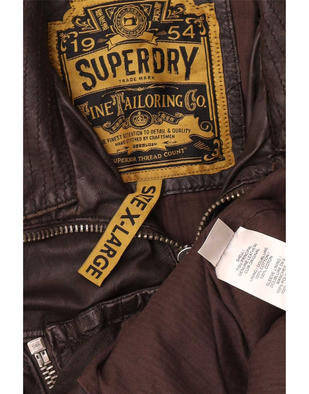 Męska skórzana kurtka wojskowa Superdry UK 42 XL brązowa