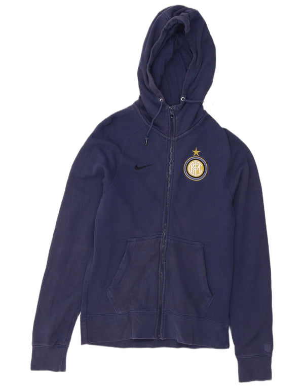 Męski sweter z kapturem i zamkiem Nike Inter Milan, mały, granatowy, bawełniany