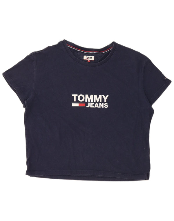 Damska koszulka Crop Graphic Tommy Hilfiger Top UK 14 Średni granat