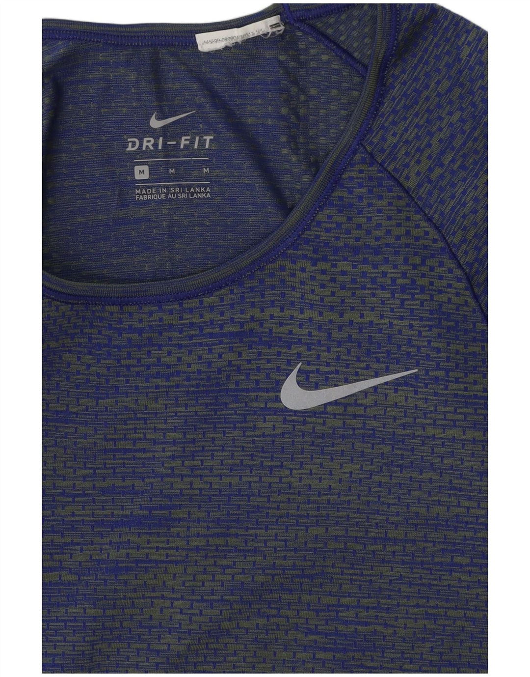 Damska koszulka Nike Dri Fit z długim rękawem, UK 12, średnie niebieskie paski