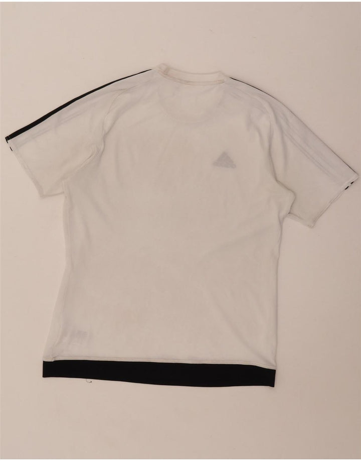 Adidas Męski T-shirt Climalite Top Średni Biały Poliester z blokami kolorów