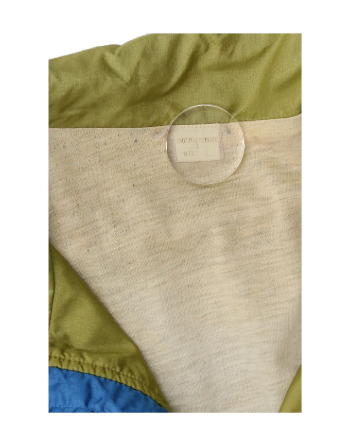 VINTAGE Mens Tracksuit Top Jacket Large Green Colourblock Vintage Vintage and Second-Hand Vintage from Messina Hembry 