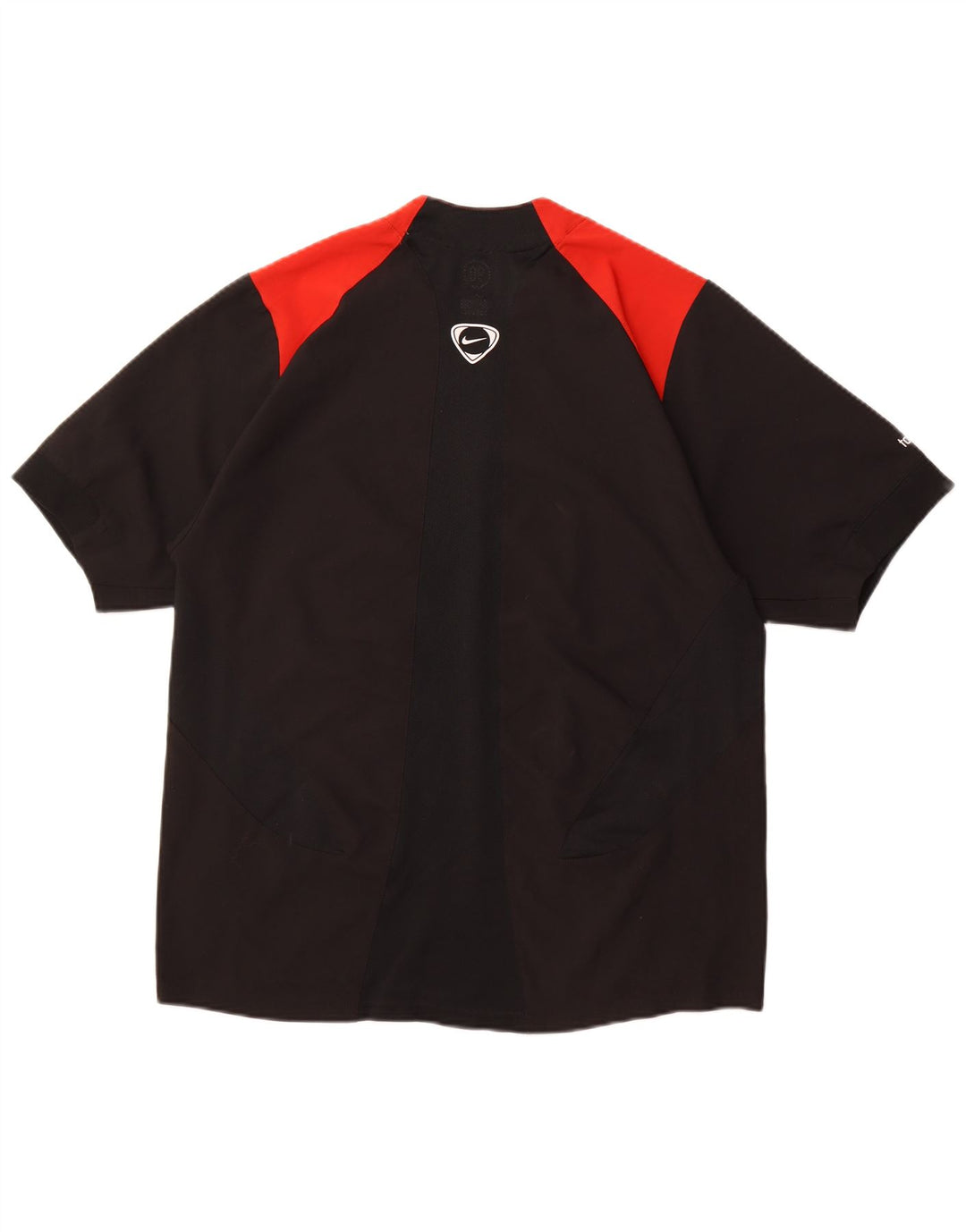 Męski T-shirt NIKE Dri Fit, UK 42/44, duży czarny poliester z blokami kolorów