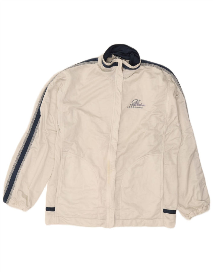 Męska kurtka dresowa Diadora UK 34, mała, biała, z blokami kolorów, poliester