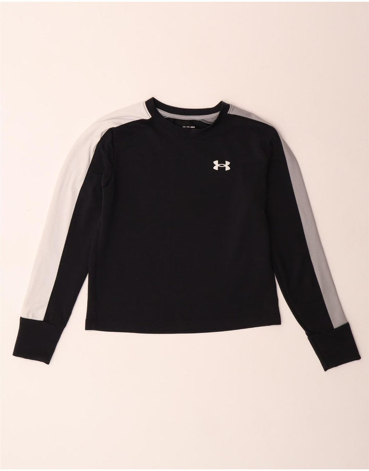 UNDER ARMOUR Damski top o luźnym kroju z długim rękawem, UK 6 XS, w kolorze czarnym