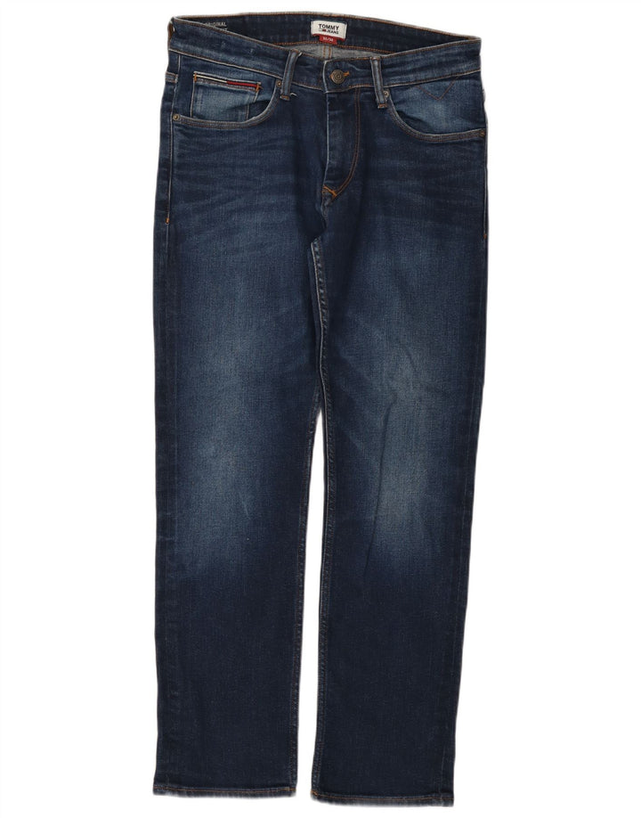 Męskie proste dżinsy Tommy Hilfiger W32 L30 Granatowa bawełna