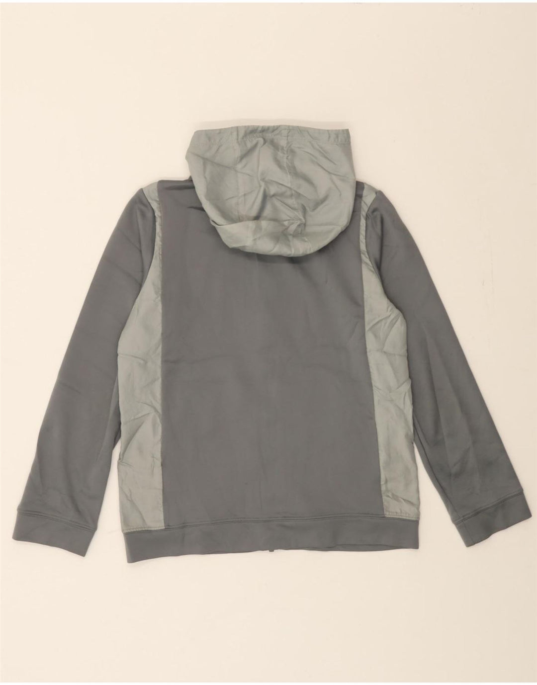 NIKE Boys Zip Hoodie Sweater 12-13 Years Large Grey Polyester Vintage Nike and Second-Hand Nike from Messina Hembry 