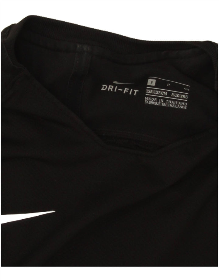 Chłopięcy T-shirt Nike Dri Fit, 8-9 lat, mały, czarny, poliester z blokami kolorów