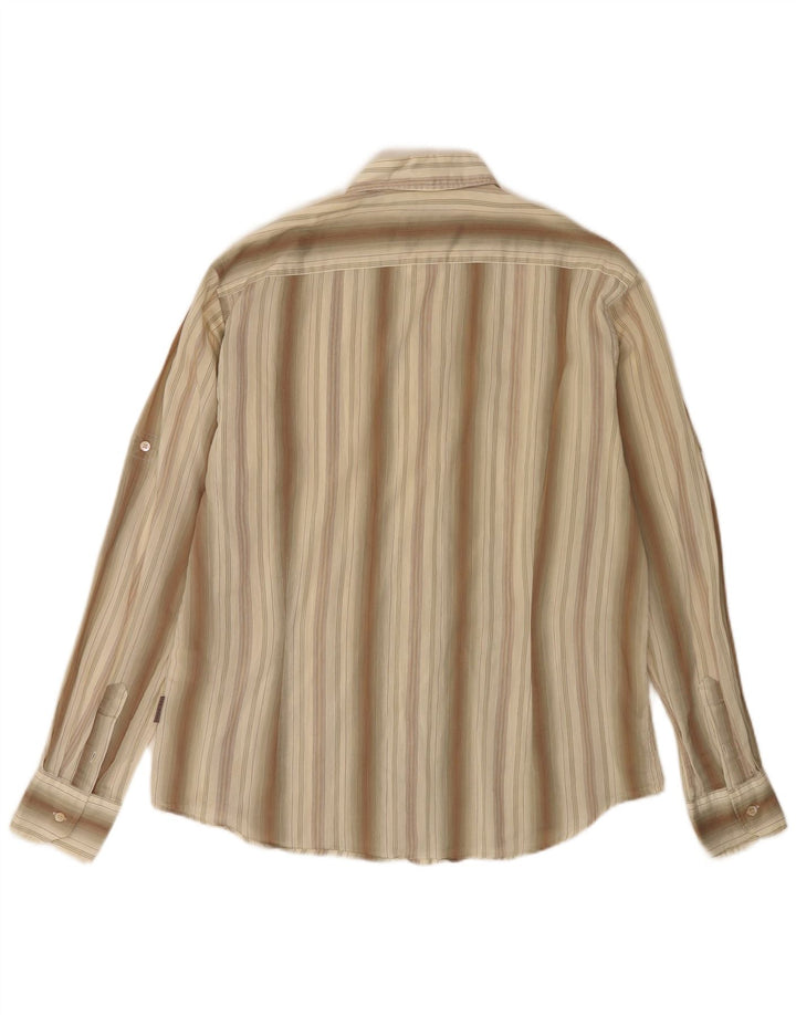 Ted Baker Męska koszula w duże, bawełniane paski w kolorze khaki
