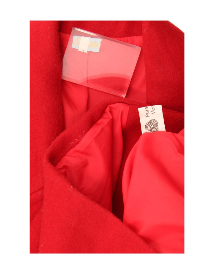 Vintage damski płaszcz oversize UK 10 Small Red Wełna