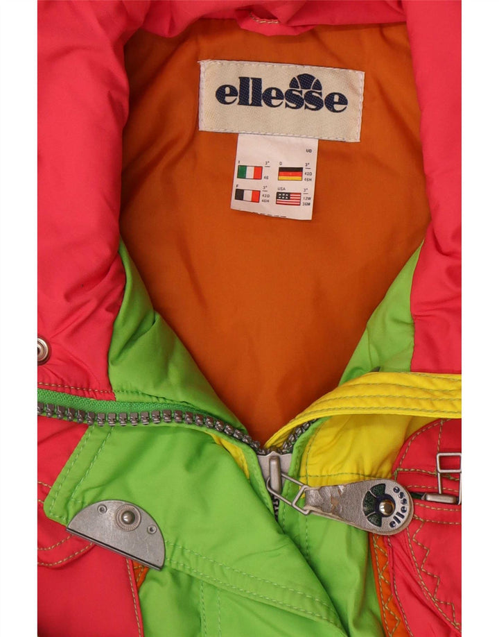 Damski kombinezon narciarski Ellesse Oversize IT 46, duży zielony blok kolorów