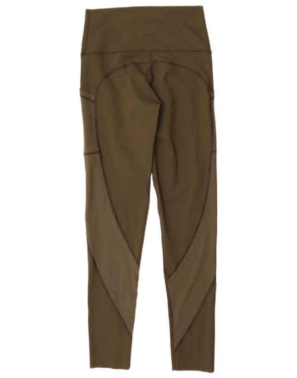 Damskie legginsy z wysokim stanem Aerie UK 14, średni nylon w kolorze khaki