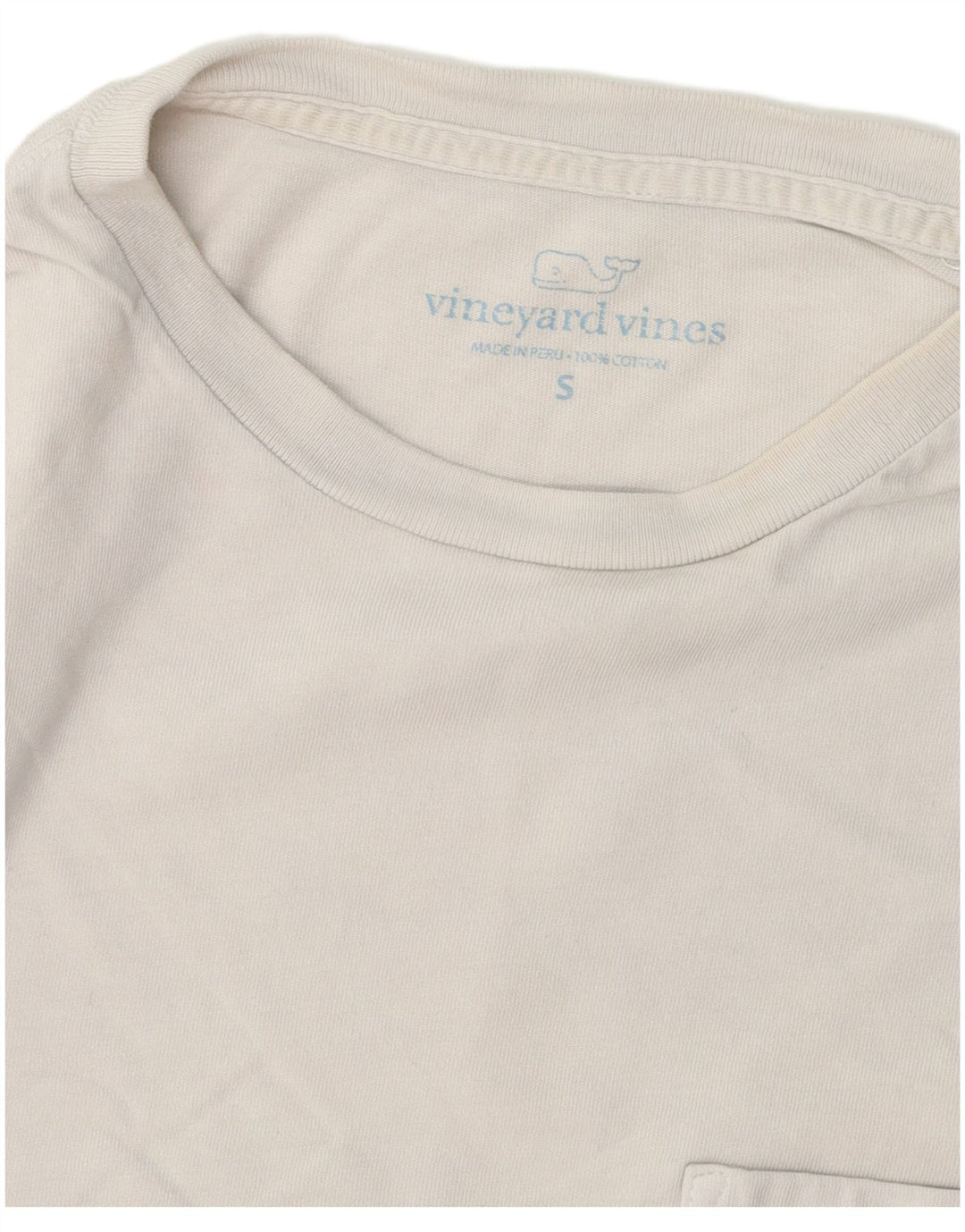 Męski T-shirt z grafiką VINEYARD VINES, mały, złamanej bieli, bawełniany